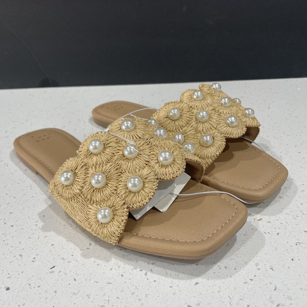 Slide Delaney Pearl Ornaments Sandals Sz 9.5 NWT - A New Day